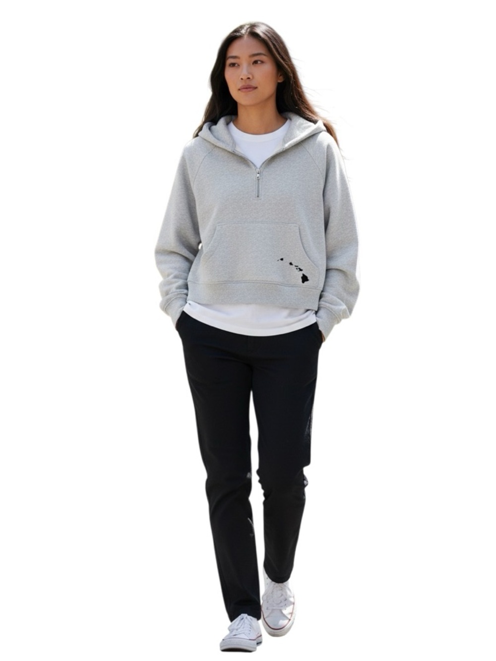 NWT RARE!!! LULULEMON Hawaiian Scuba Oversized Half-Zip Gray Hoodie Size M/L